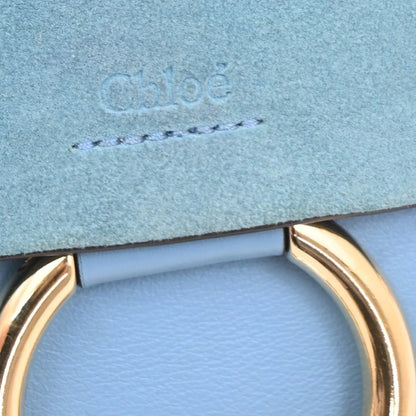Chloe Faye Leather and Suede, Blue, Leather, Shoulder Bag