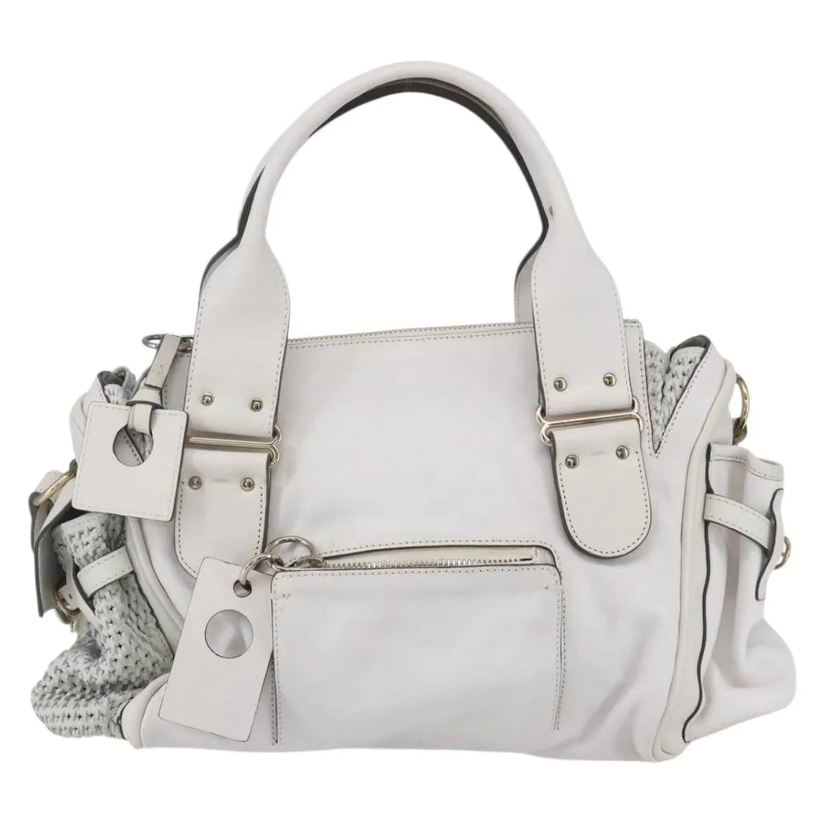 Chloe Vintage Leather, White, Leather, Shoulder Bag