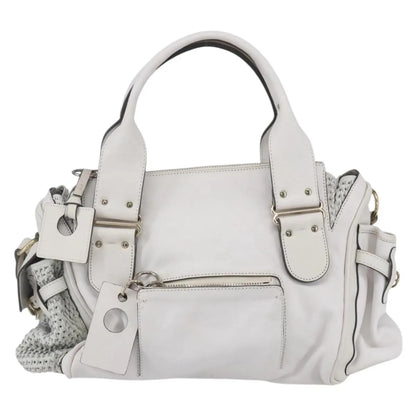 Chloe Vintage Leather, White, Leather, Shoulder Bag