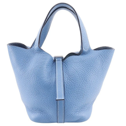 Hermes Picotin Lock Clemence, Blue, Leather, Handbag