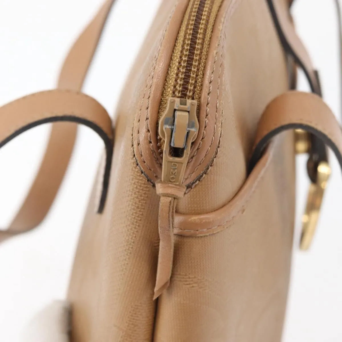 Christian Dior Vintage Trotter Canvas, Beige, Canvas, Handbag