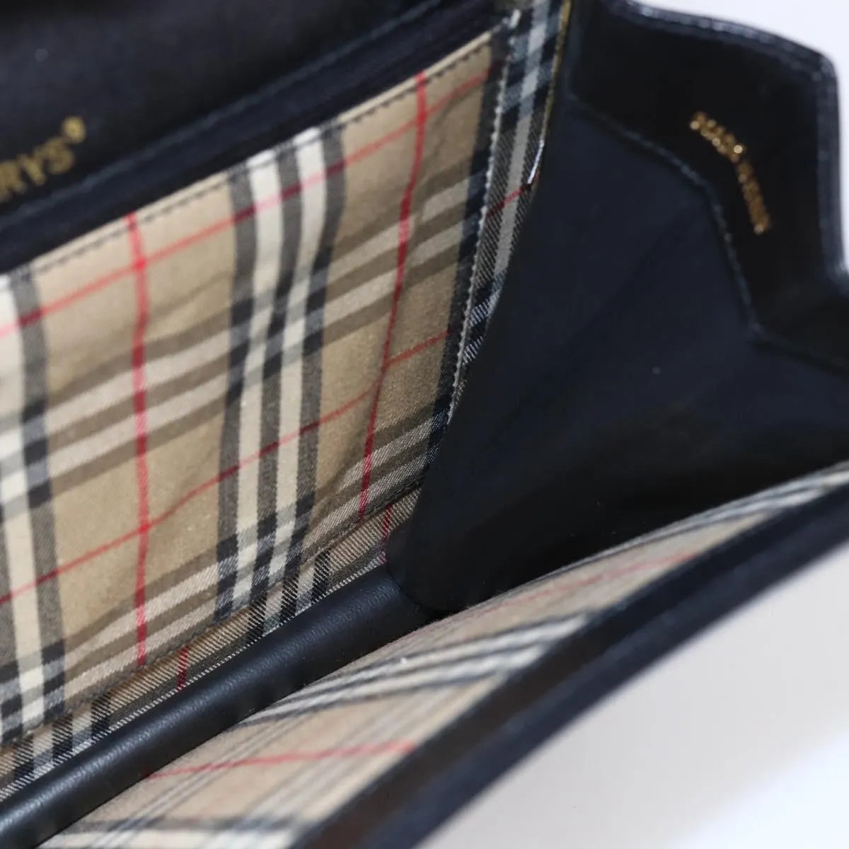 Burberry Nova Check Shoulder Bag Leather, Black, Leather, Shoulder Bag