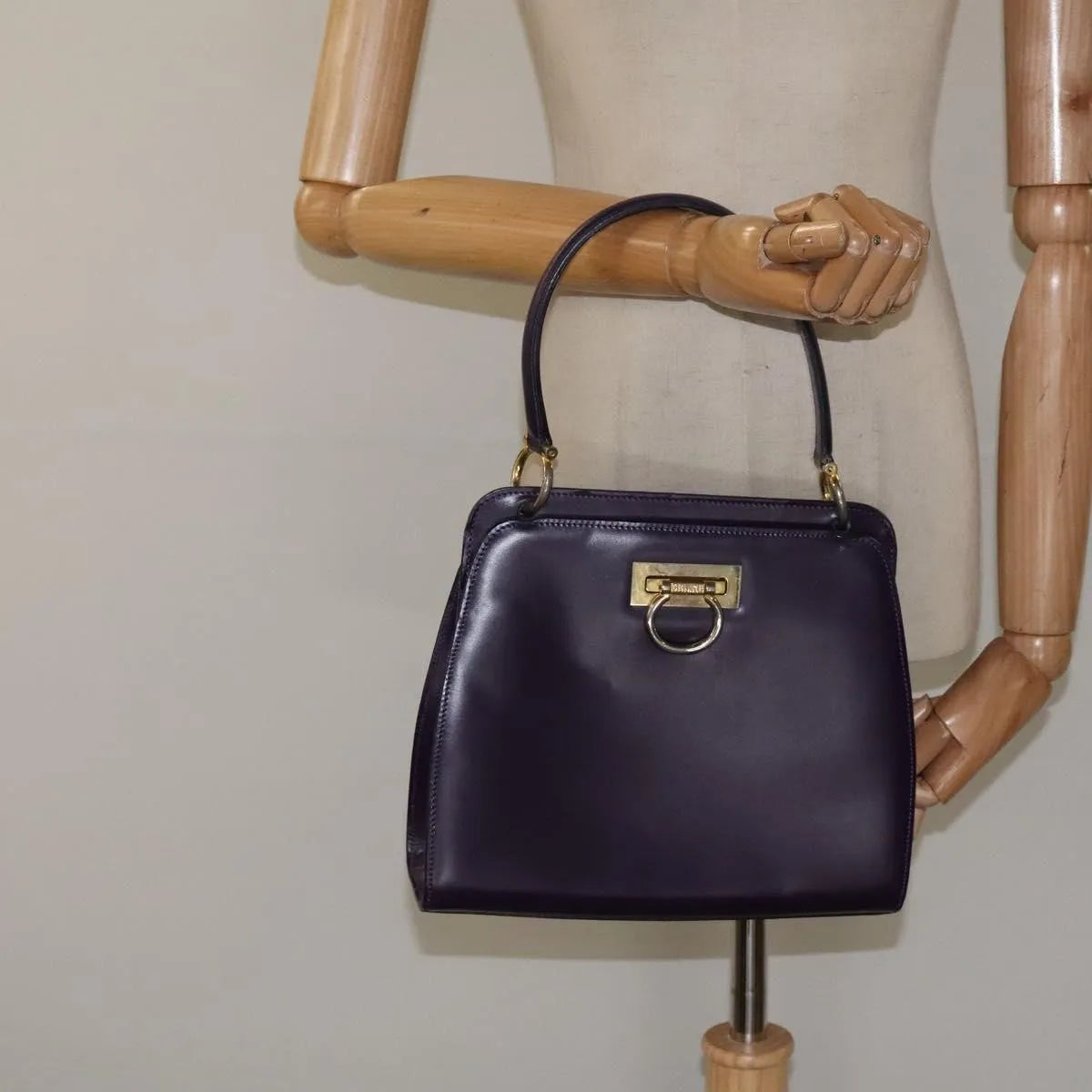 Celine vintage Leather, Purple, Leather, Handbag