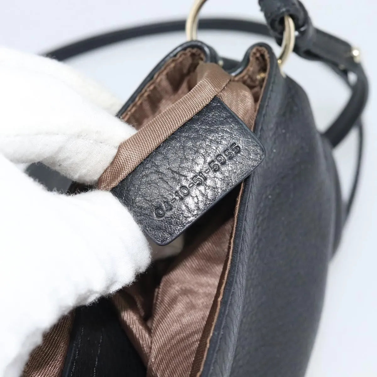 Chloe Lily Leather, Black, Leather, Shoulder Bag