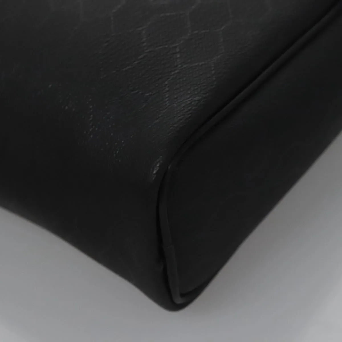 Christian Dior Vintage Honeycomb Zip Coated Canvas, Black, Canvas, Clutch