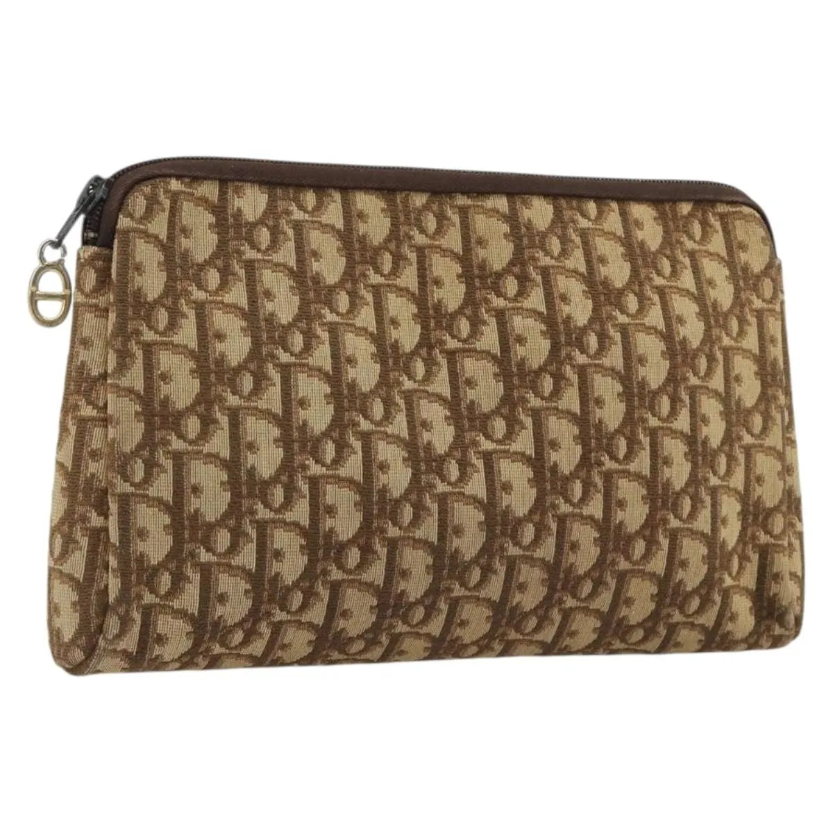 Christian Dior Vintage Trotter Canvas, Brown, Canvas, Clutch