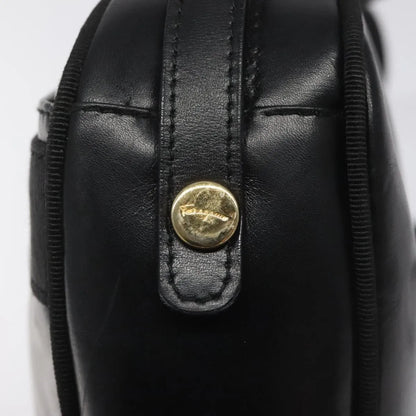 Salvatore Ferragamo Vara Bow camera Leather, Black, Leather, Shoulder Bag