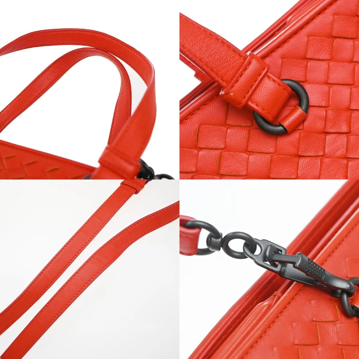 Bottega Veneta 2-Pocket Convertible Tote Intrecciato Nappa, Red, Leather, Tote Bag