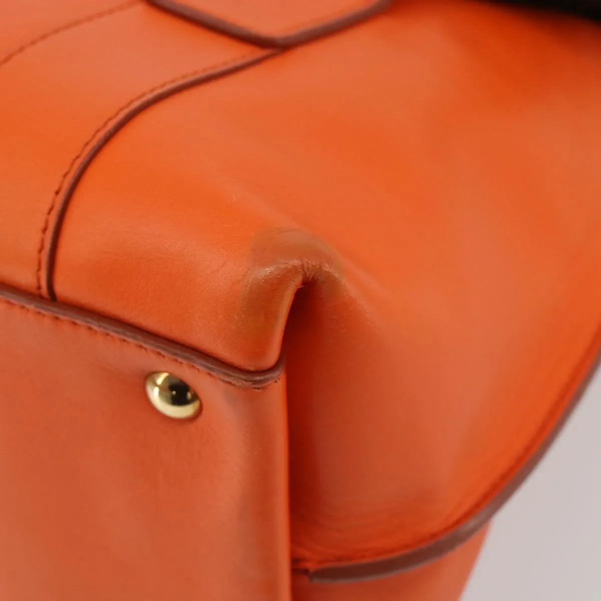 Salvatore Ferragamo Sookie Satchel Leather, Orange, Leather, Handbag