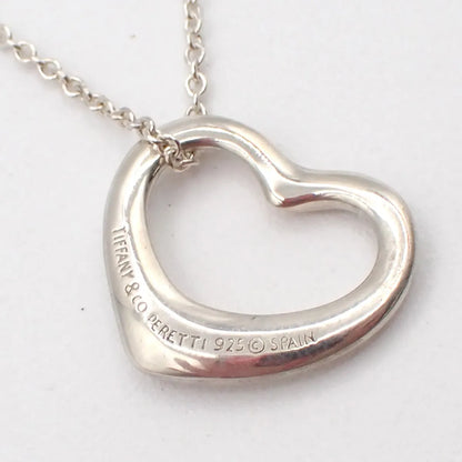 Tiffany & Co. Elsa Peretti Open Heart Pendant Sterling Silver, Silver, Silver, Necklace