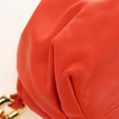 Bottega Veneta The Chain Leather, Orange, Leather, Shoulder Bag