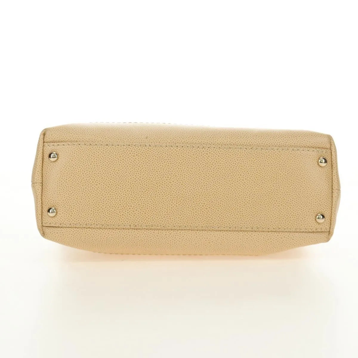 Chanel Vintage CC Resin Chain Caviar, Beige, Leather, Shoulder Bag