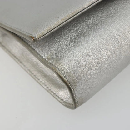 Salvatore Ferragamo Vara Chain Flap Leather, Silver, Leather, Shoulder Bag