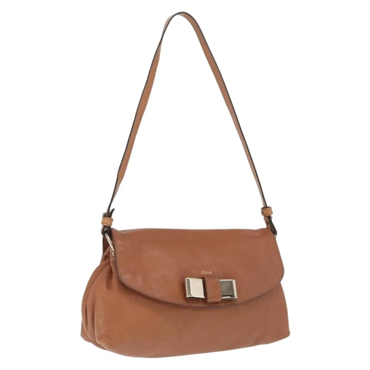 Chloe Lily Leather, Brown, Leather, Shoulder Bag
