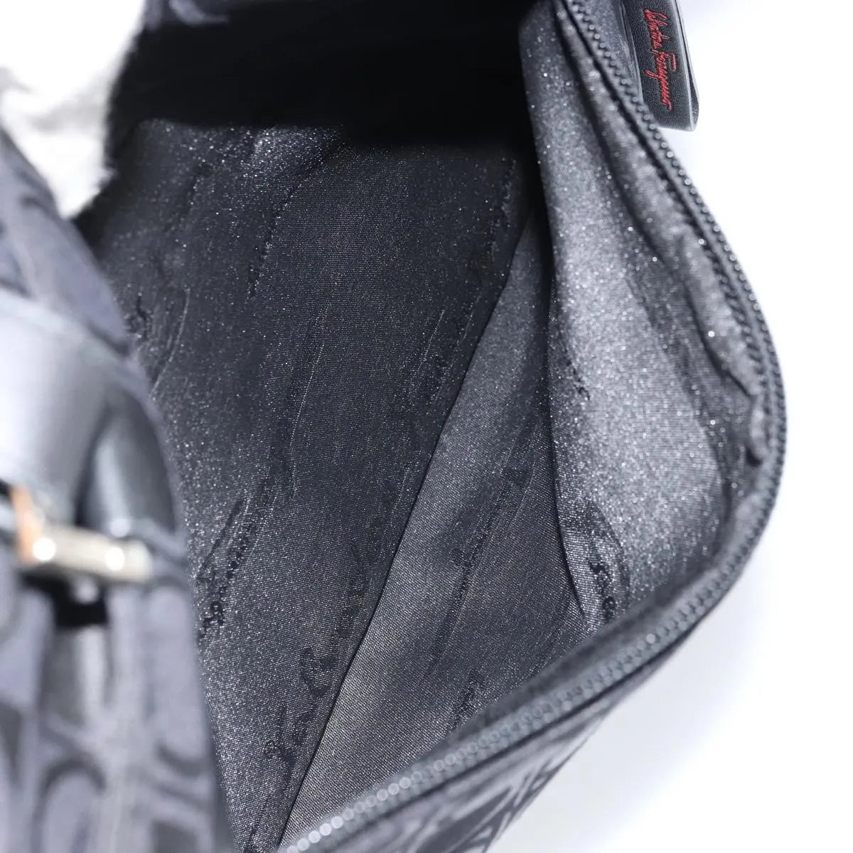 Salvatore Ferragamo Gancini Tote Gancini Canvas, Black, Nylon, Tote Bag