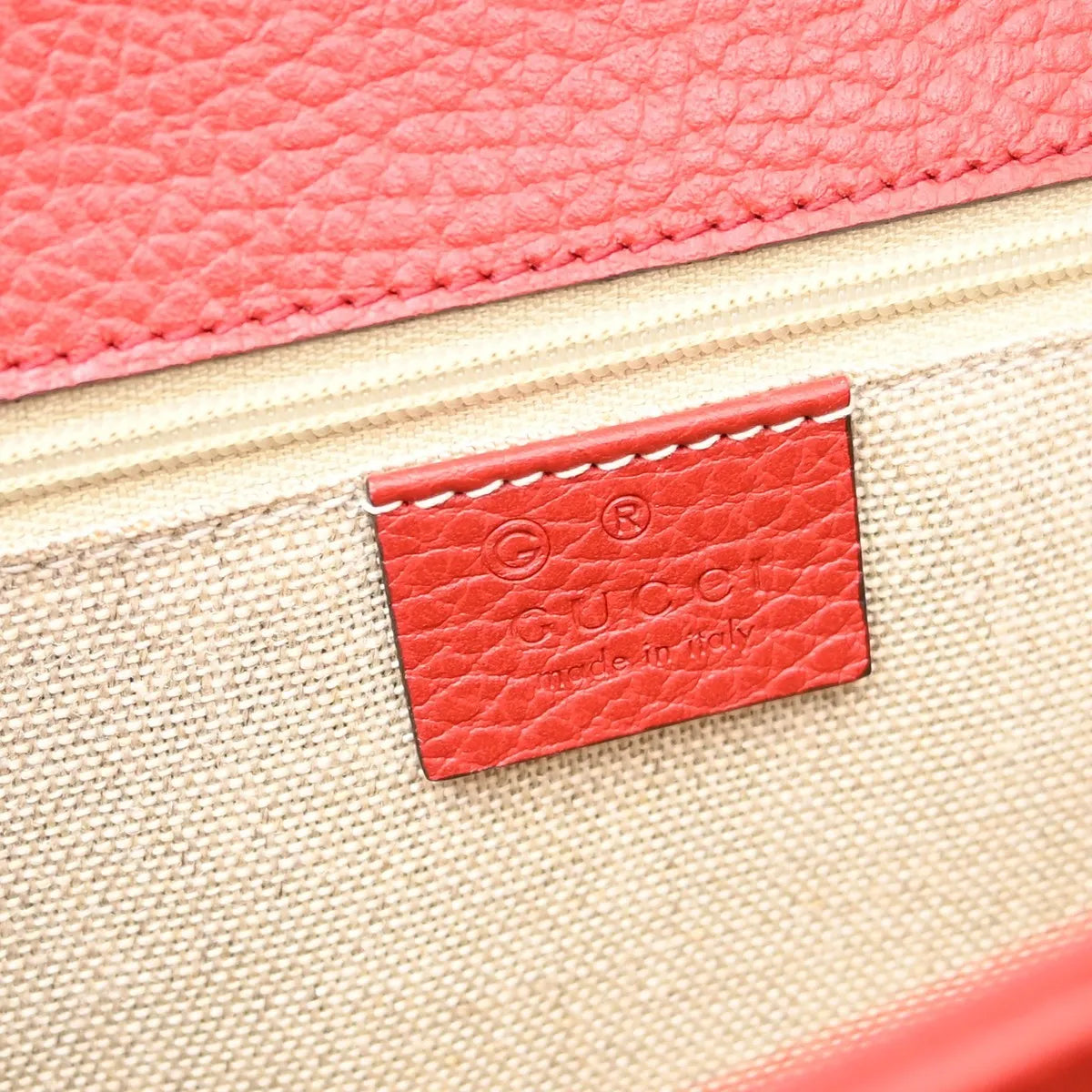 Gucci Interlocking Leather, Red, Leather, Shoulder Bag