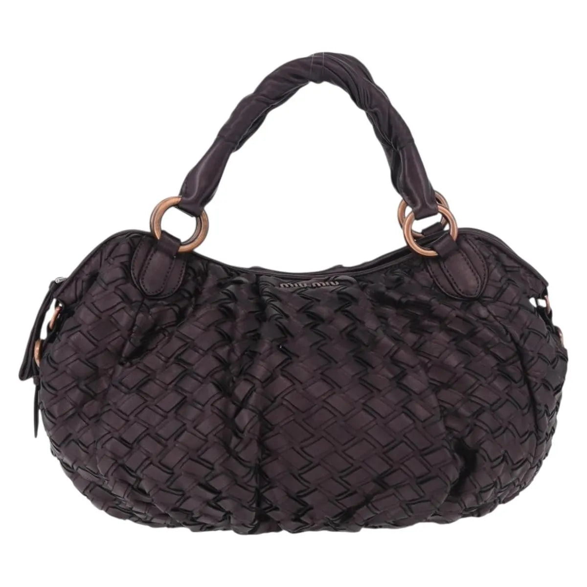 Miu Miu Hobo Woven Leather, Purple, Leather, Handbag