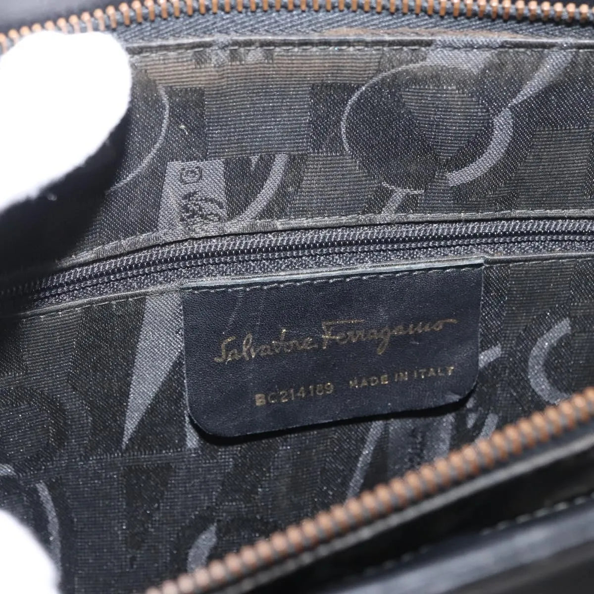 Salvatore Ferragamo Gancini Tote Leather, Black, Leather, Tote Bag