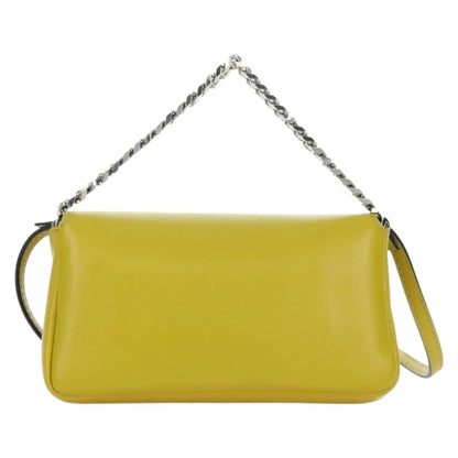 Fendi Monster Baguette Leather and Fur, Yellow, Leather, Handbag