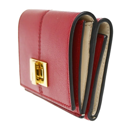 Fendi Peekaboo Leather, Red, Leather, Wallet