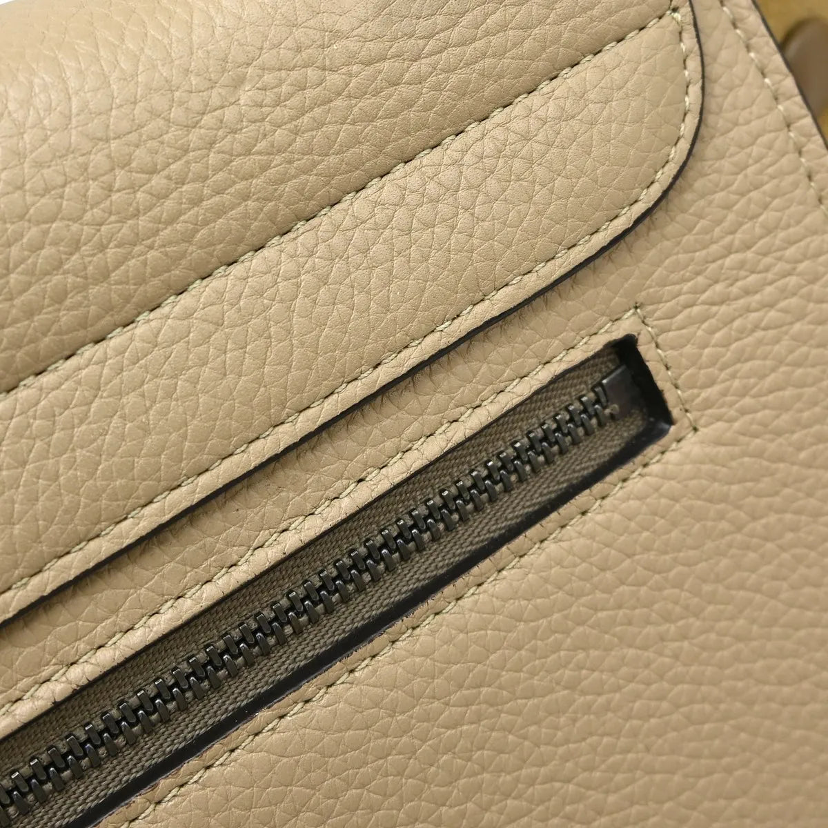 Celine Trapeze Leather with Suede, Beige, Leather, Handbag