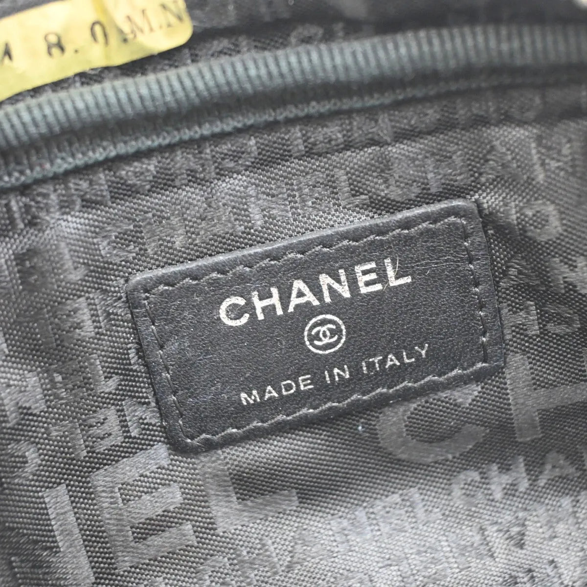 Chanel Chocolate Bar Clutch Nylon, Black, Nylon, Clutch