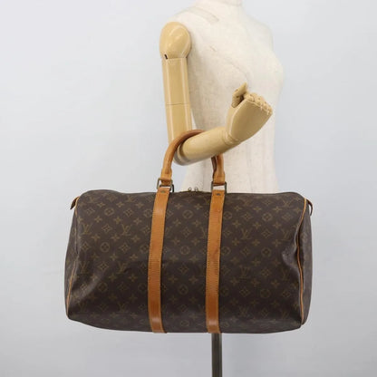 Louis Vuitton Keepall Monogram, Brown, Canvas, Travel Bag