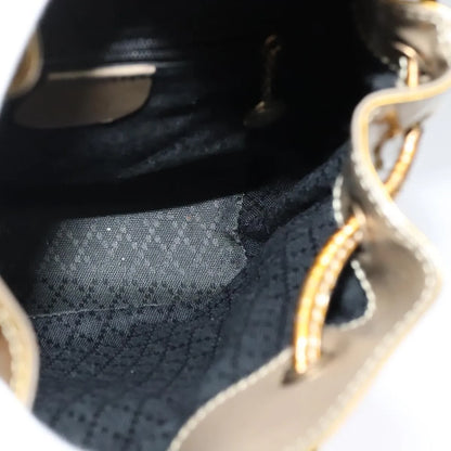 Gucci Vintage Bamboo Patent, Gold, Patent Leather, Backpack