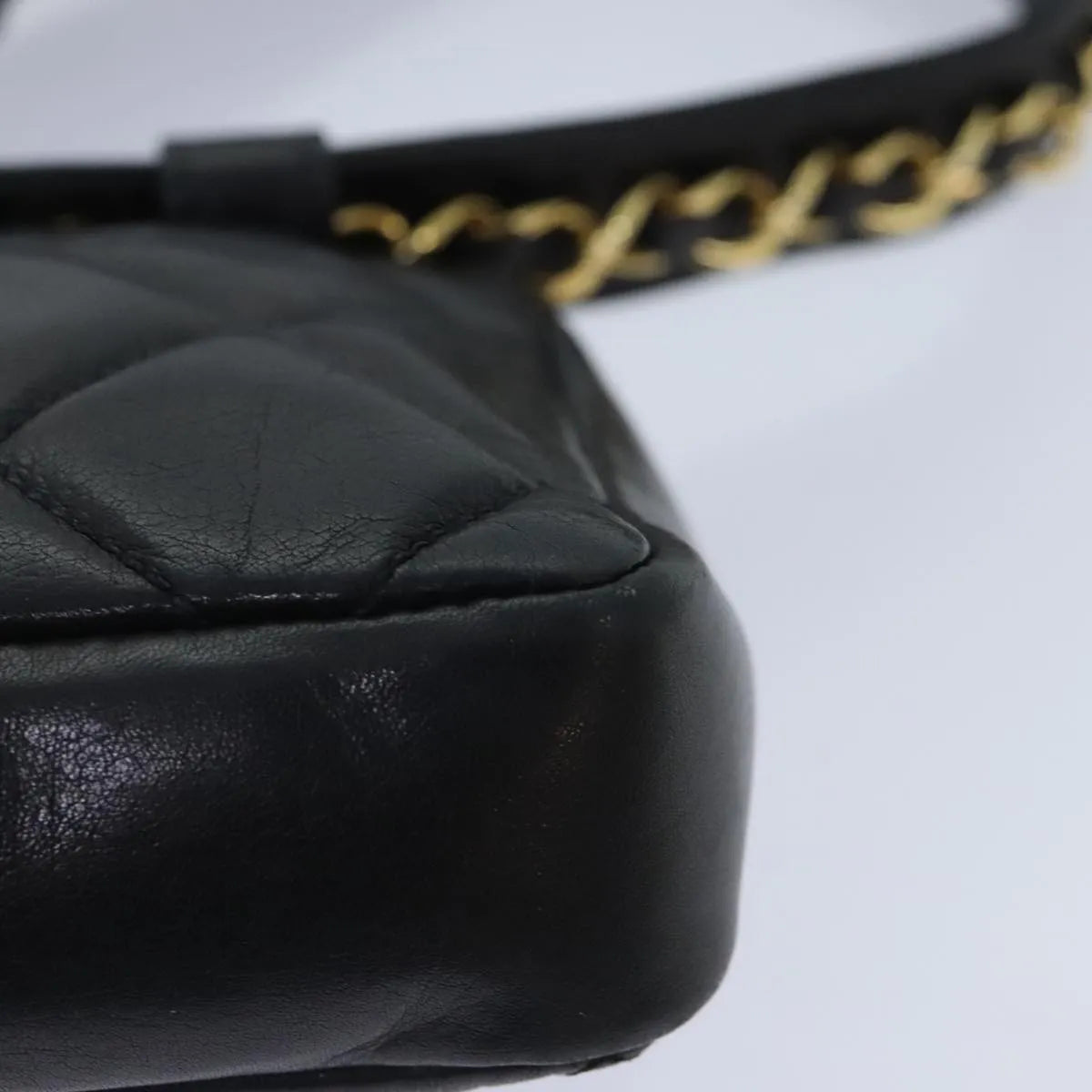 Chanel Vintage CC Waist Lambskin, Black, Leather, Shoulder Bag
