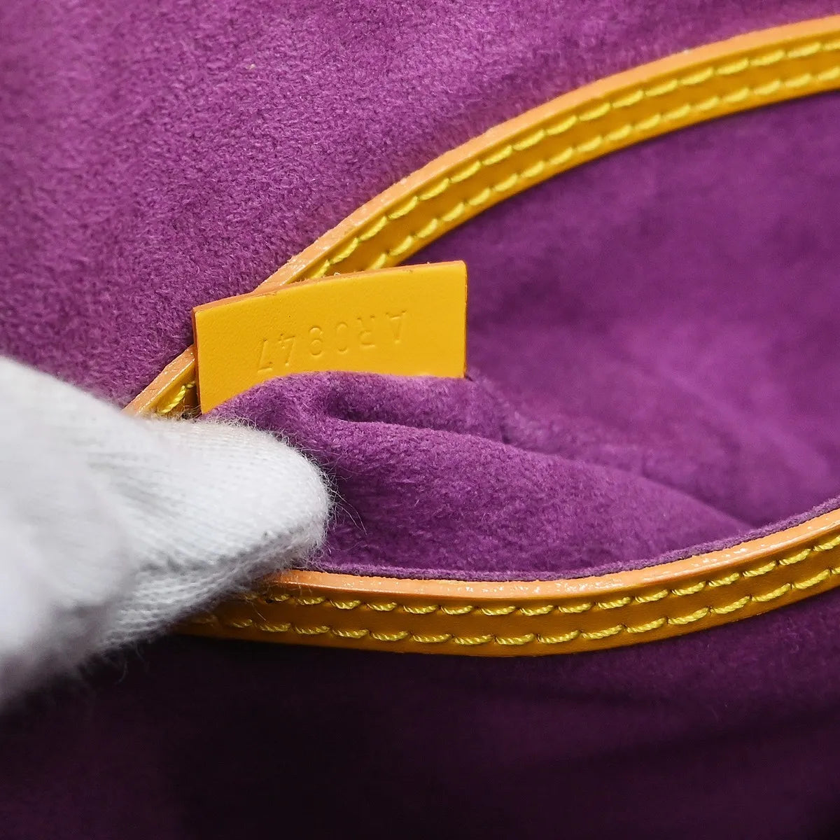 Louis Vuitton Alma Epi, Yellow, Leather, Handbag