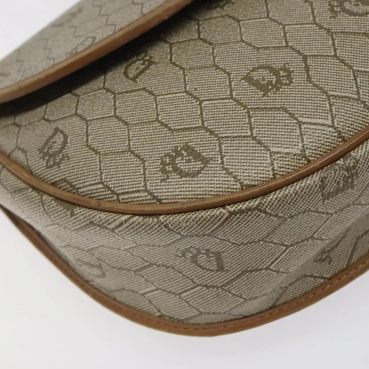 Christian Dior Vintage Honeycomb Canvas, Beige, Canvas, Shoulder Bag