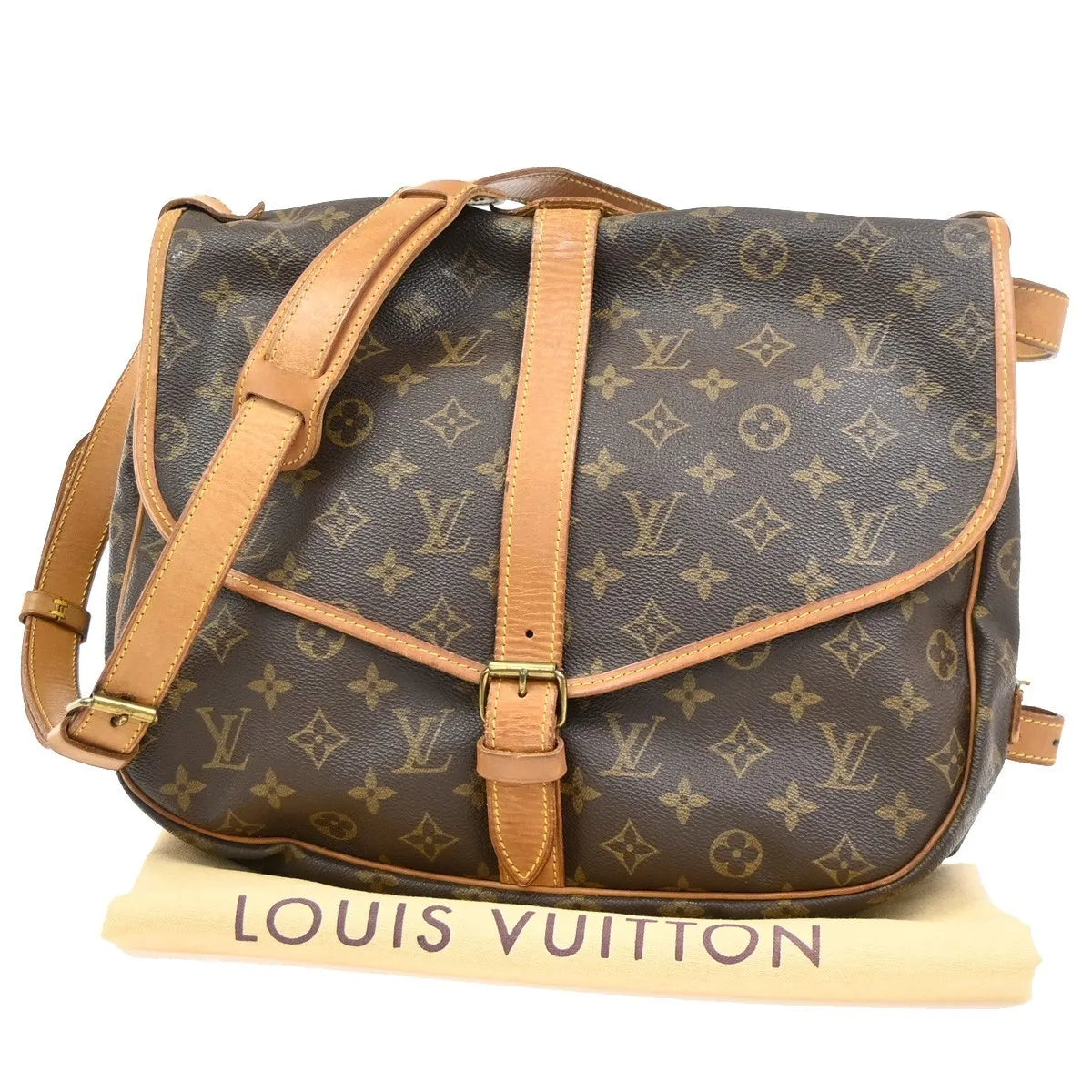 Louis Vuitton Saumur Monogram Canvas, Brown, Canvas, Shoulder Bag