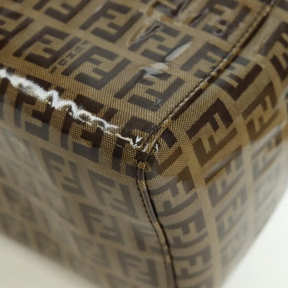 Fendi Mamma Baguette Zucca patent leather, Brown, Canvas, Shoulder Bag