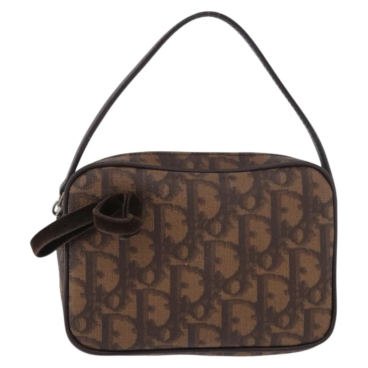 Christian Dior Vintage Trotter Diorissimo Canvas, Brown, Canvas, Clutch