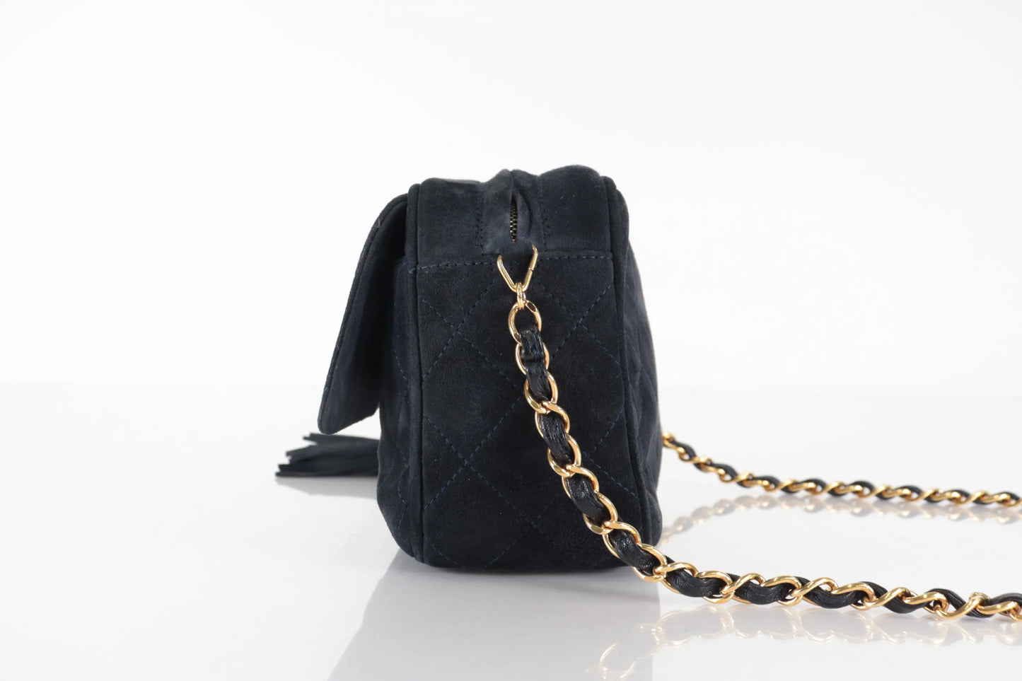 Chanel Vintage Camera Bag Suede, Black, Suede, Crossbody Bag