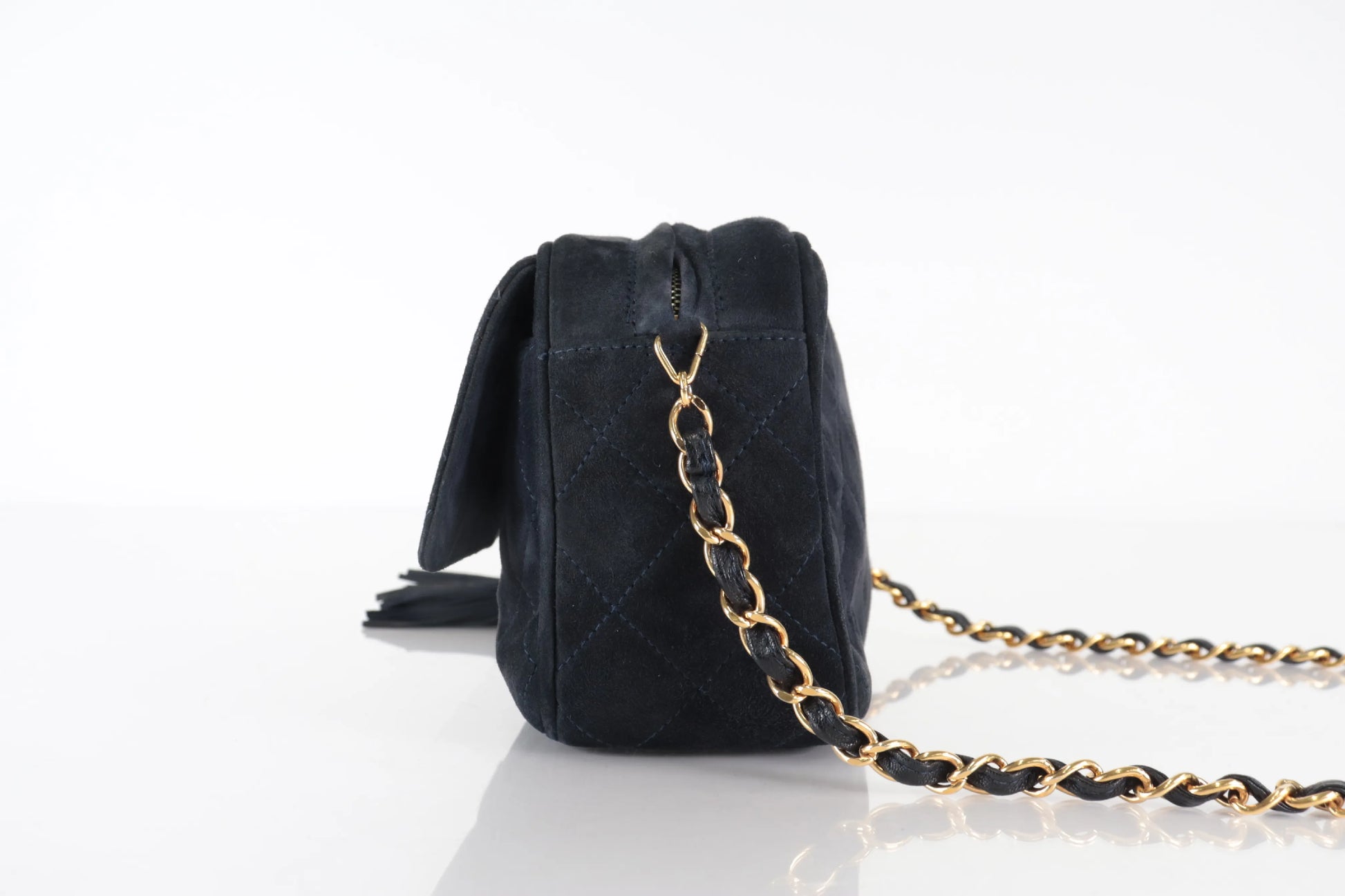Chanel Vintage Camera Bag Suede, Black, Suede, Crossbody Bag