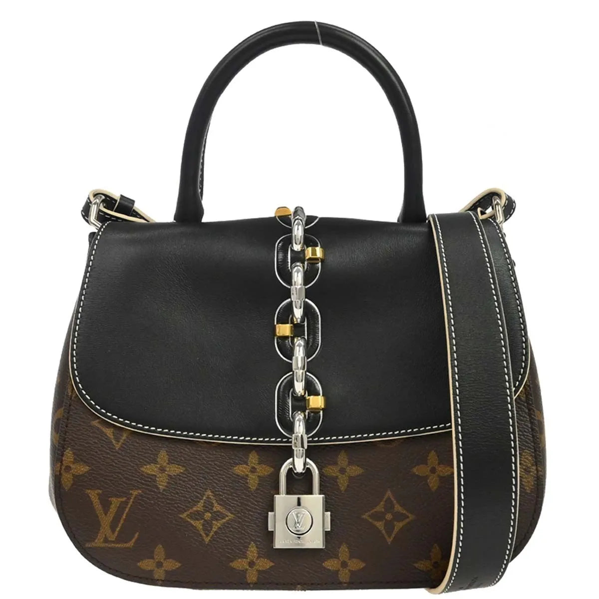 Louis Vuitton Chain It Monogram Canvas with Leather, Brown, Canvas, Handbag