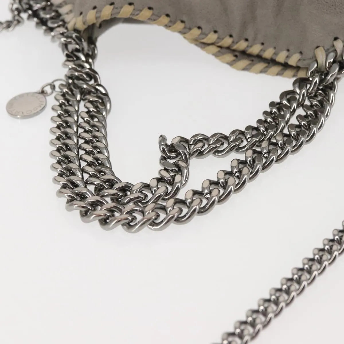 Stella McCartney Falabella Fold Over Faux Suede, Gray, Synthetic, Shoulder Bag