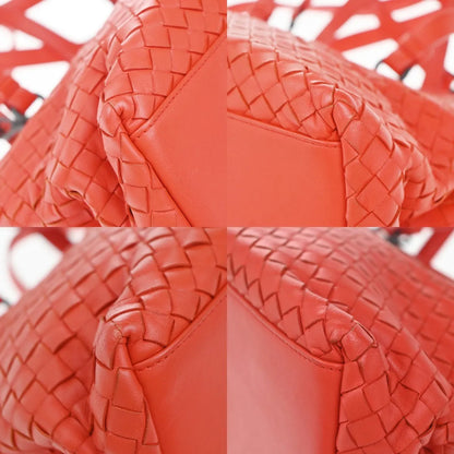 Bottega Veneta 2-Pocket Convertible Tote Intrecciato Nappa, Red, Leather, Tote Bag