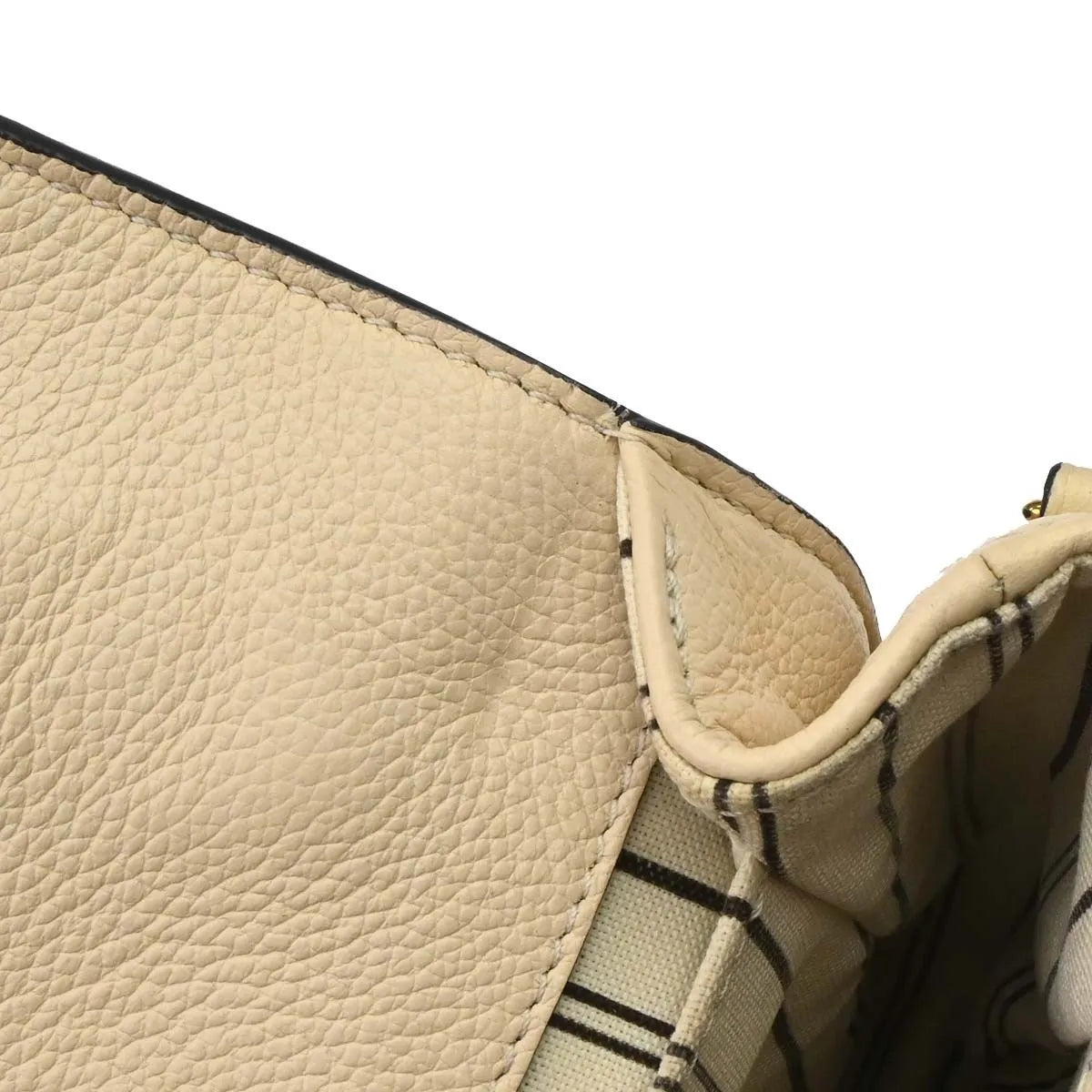 Louis Vuitton Braided Handle Pochette Metis Monogram Empreinte Leather, White, Leather, Handbag