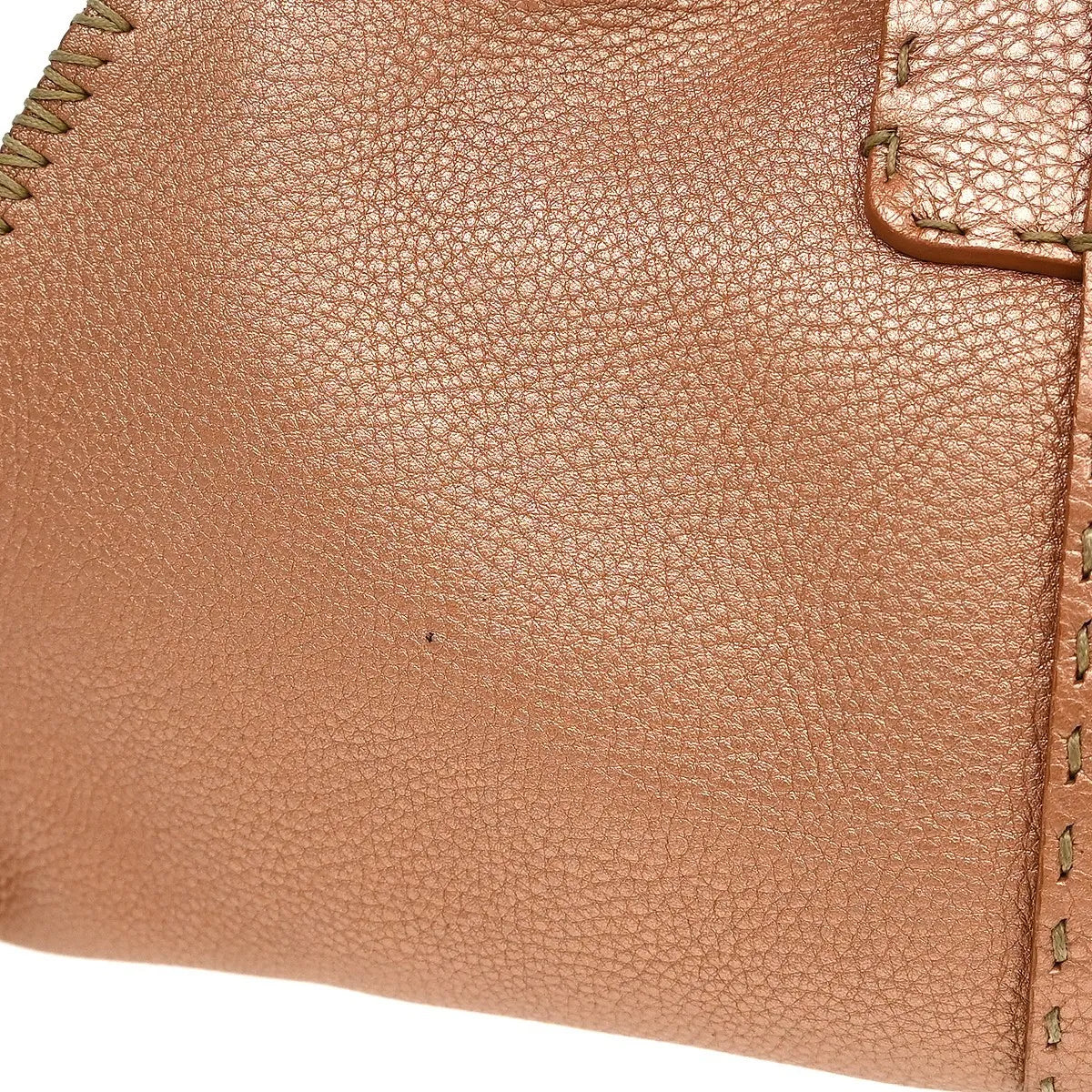 Fendi Selleria Linda Satchel Pebbled Leather, Pink, Leather, Handbag