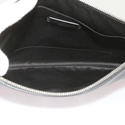Valentino Garavani VLTN Wristlet Clutch Printed Leather, Black, Leather, Clutch