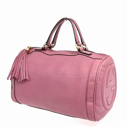 Gucci Soho Boston Leather, Pink, Leather, Handbag
