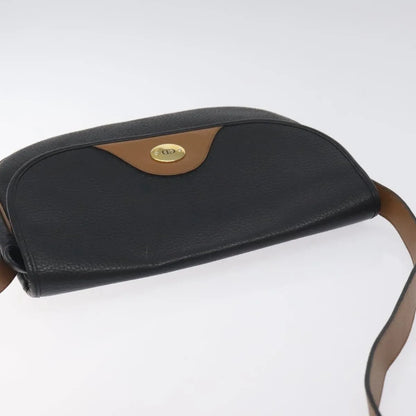 Christian Dior Vintage CD Flap Leather, Black, Leather, Shoulder Bag