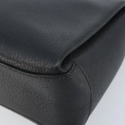 Gucci Vintage Convertible Bamboo Box Leather, Black, Leather, Handbag