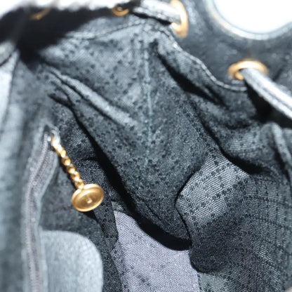 Gucci Vintage Bamboo Suede, Black, Leather, Backpack
