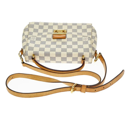 Louis Vuitton Croisette Damier, White, Canvas, Handbag