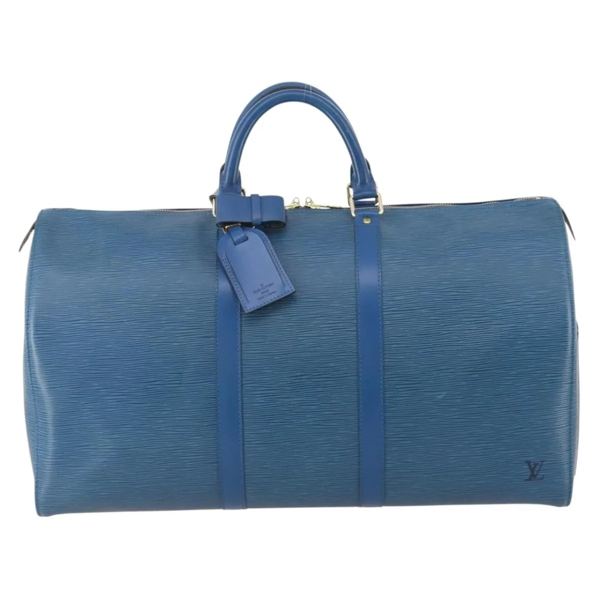 Louis Vuitton Keepall Epi Leather, Blue, Leather, Travel Bag