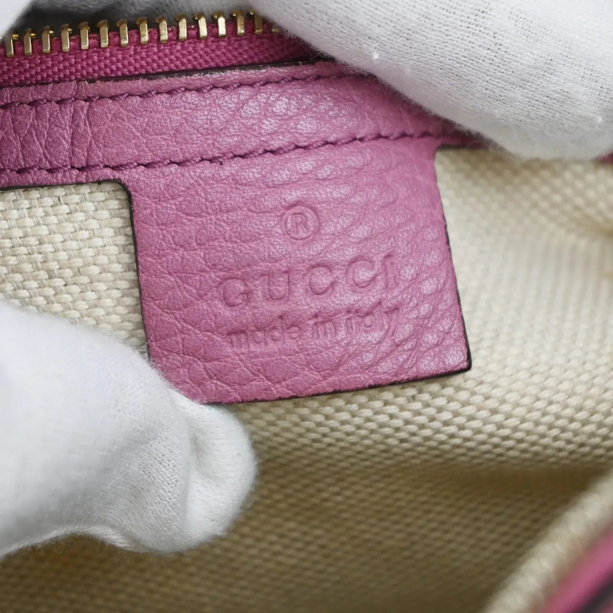 Gucci Soho Boston Leather, Pink, Leather, Handbag