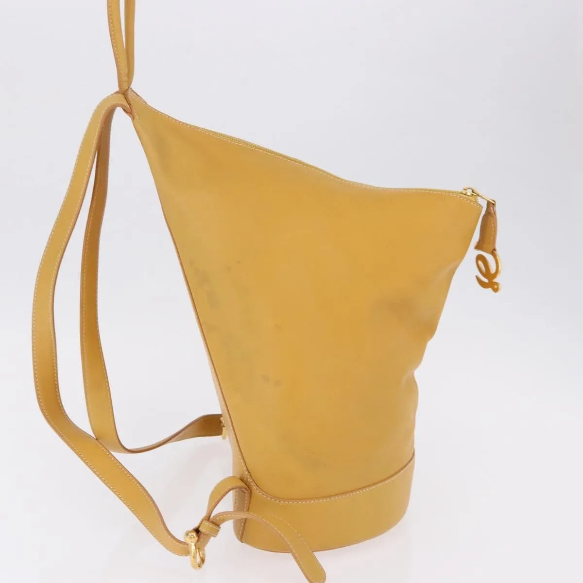 Loewe Anton Leather, Yellow, Leather, Backpack